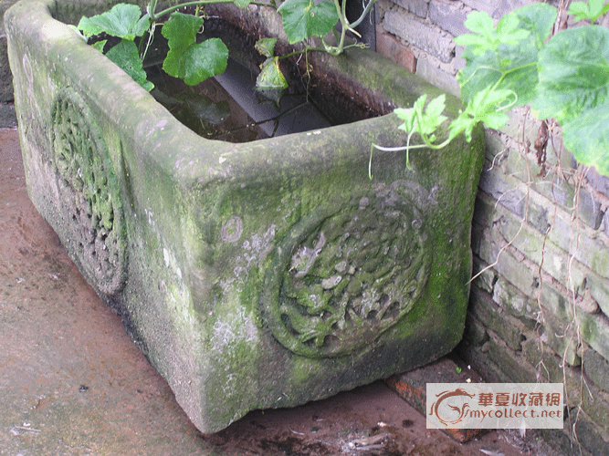 清代石雕水缸_地摊交易_华夏收藏网