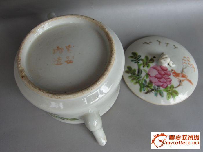 晚清少山氏作浅花鸟壶