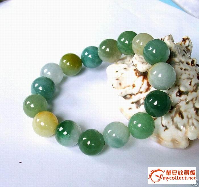 保真七彩翡翠手链