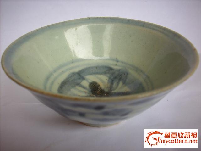 民早青花斗笠碗