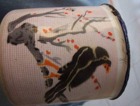 悲鸿国画喜上梅梢搪瓷杯_悲鸿国画喜上梅梢搪