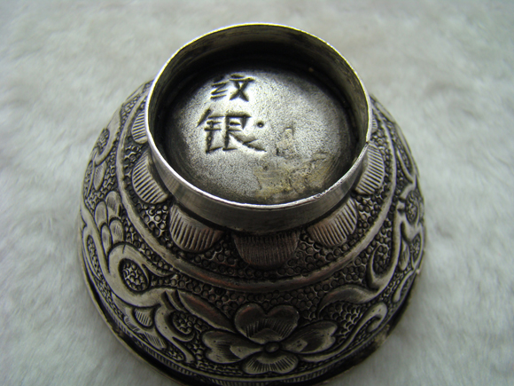 老纹银碗