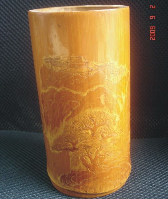 民国老竹笔筒(保存好没有裂)_民国老竹笔筒(保