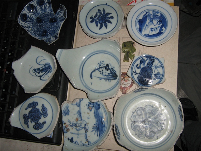 明清青花瓷片一组