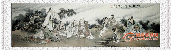 海派名家巨幅八尺对开人物长卷(2米4)