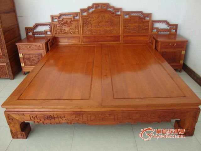 缅甸花梨{草花梨}木现代床_缅甸花梨{草花梨}木