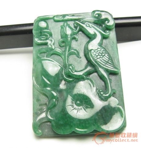 传世品 老坑满绿翡翠A货一路高升方牌(送证书