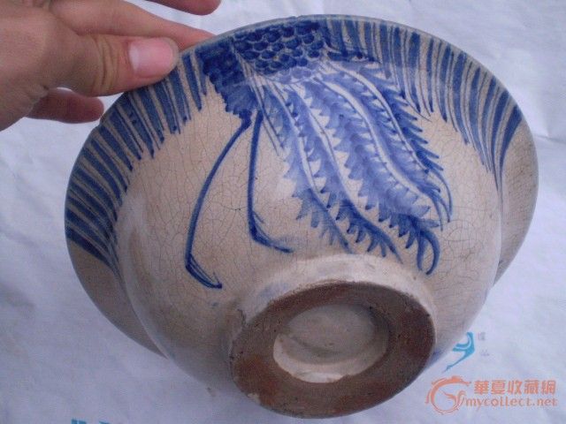 清光绪漳州窑过墙凤哥釉大碗-清光绪漳州窑过