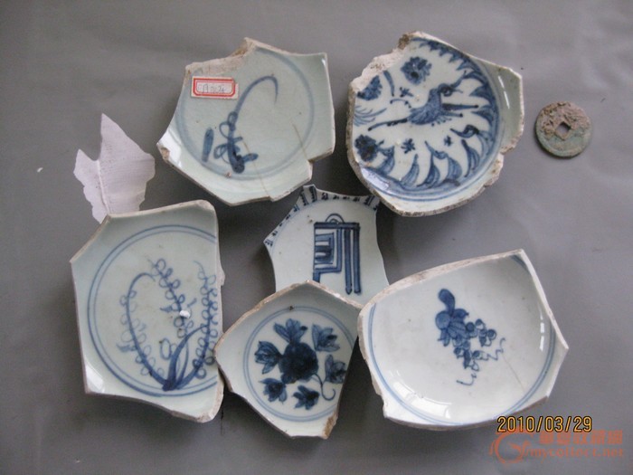 明清青花瓷片3