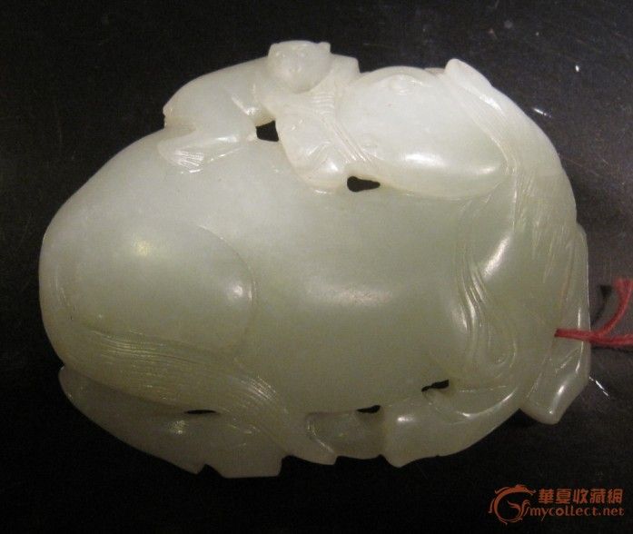 !清 镶嵌宝石 如意 玉瓦子 !上海文物商店旧藏!_