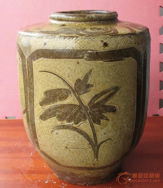 不老赔双倍,一个马口窑的四开光的花鸟大罐_不