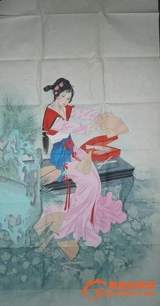 工笔画(晴雯撕扇)低价出售每幅160元 _工笔画(晴雯撕扇)低价出售每幅160元 价格_工笔画(晴雯撕扇)低价出售每幅160元 图片_来自藏友鑫鑫墨园_字画_地摊交易_华夏收藏网 cang.com