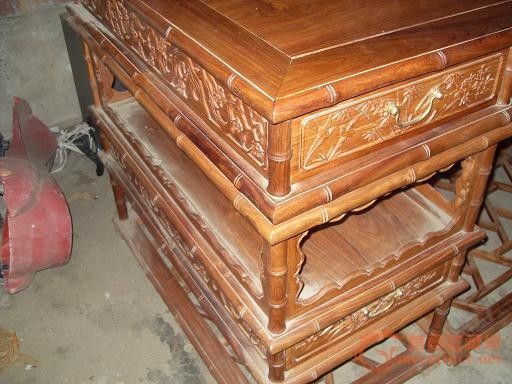 古典家具仿竹子式写字台(花梨木)_古典家具仿