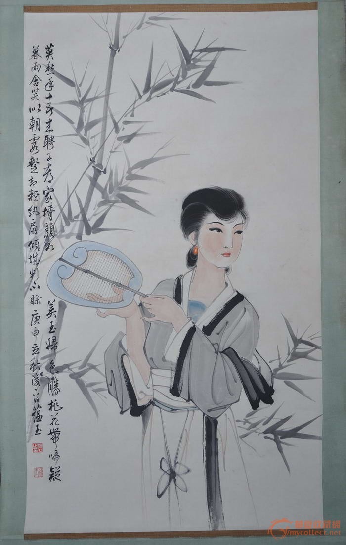 大千弟子,已故四川著名画家赵蕴玉先生:仕女图,绝对真迹