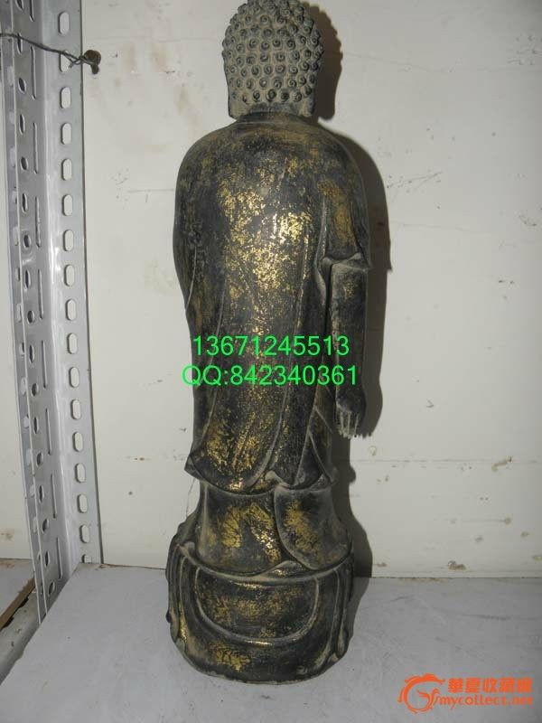 收上来的铜铸拿站莲如来佛 29*11cm -收上来的