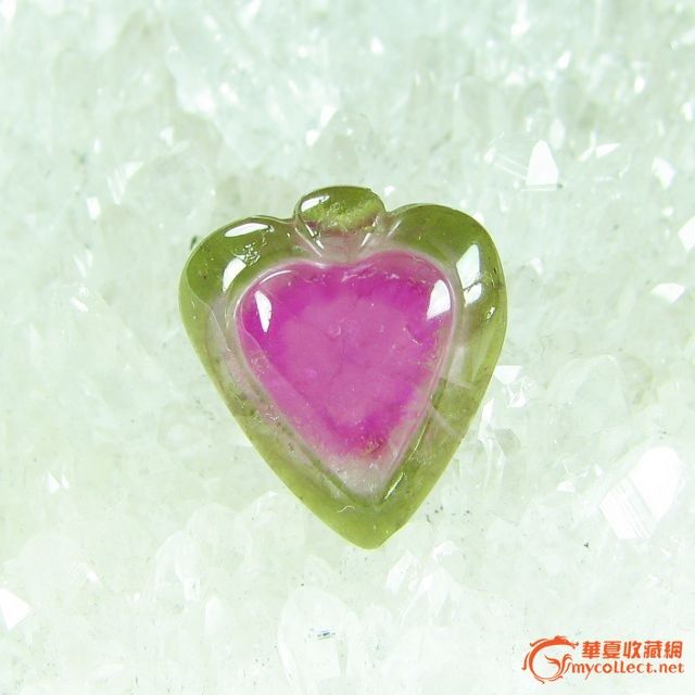 心型西瓜碧玺吊坠-心型西瓜碧玺吊坠价格-心型