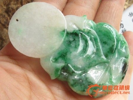 花青种阳绿翡翠A货观音(有证书)_花青种阳绿翡
