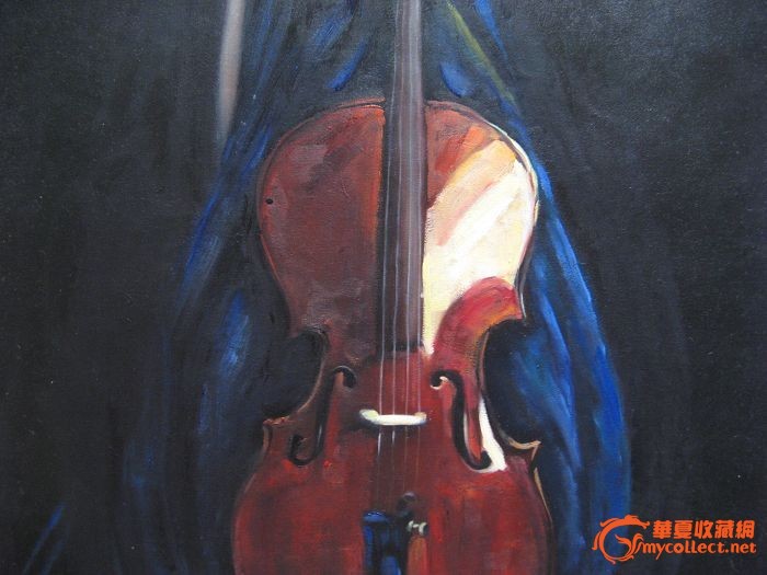 4151油画-手持大提琴的女子(13)_4151油画-手