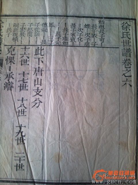 山东桓台 徐氏族谱 木刻本 _山东桓台 徐氏族谱