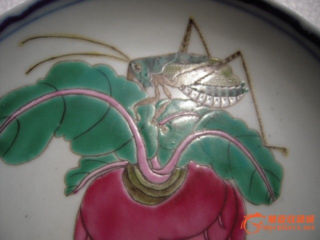 粉彩 蚂蚱纹盘一对-粉彩 蚂蚱纹盘一对价格-粉