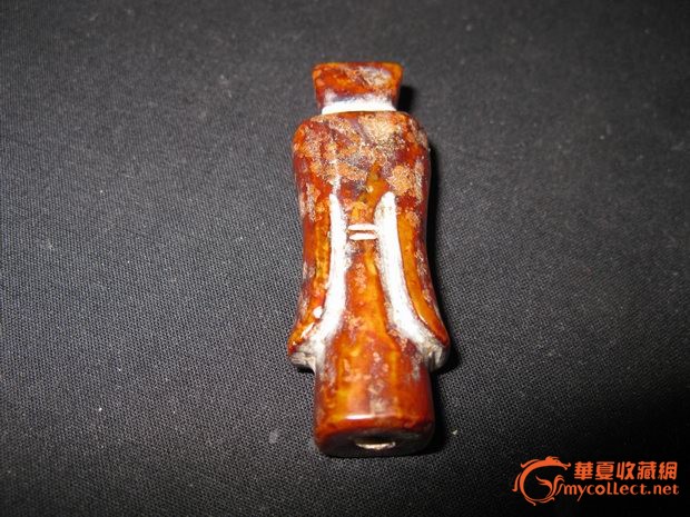 *全朱砂红沁玉翁仲