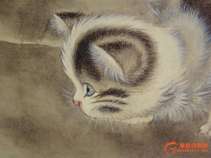 中国工笔画协会会员卡纸工笔小猫_中国工笔画