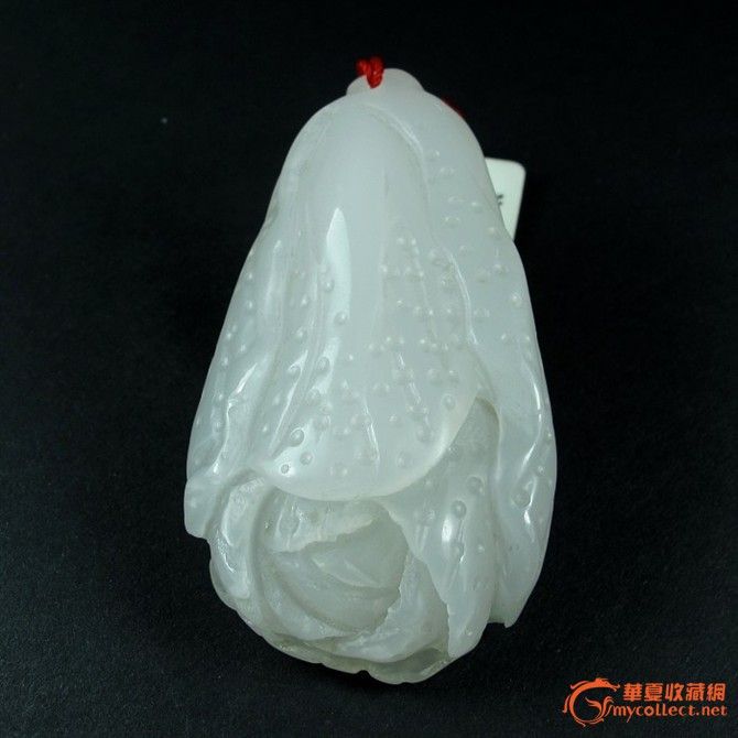 和田玉 白玉 白菜 百玉白菜 新疆和田玉手把件 