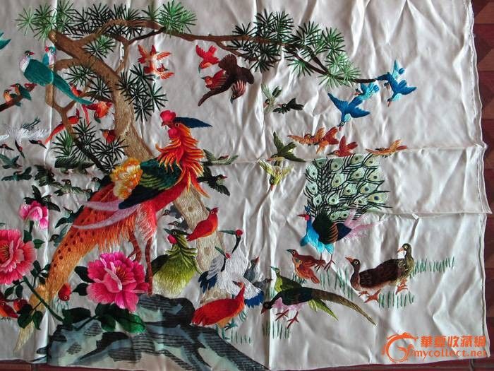 四大名绣湘绣苏绣老绣品老刺绣收藏精品-百鸟