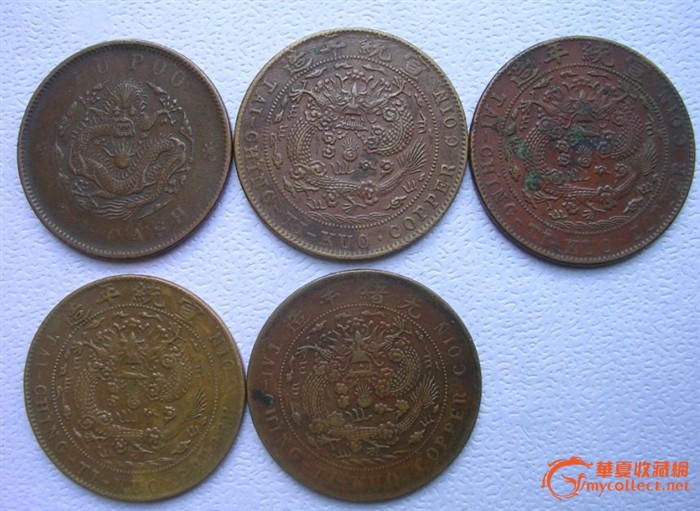 鄂字 大清铜币,龙纹背逆45度,罕见