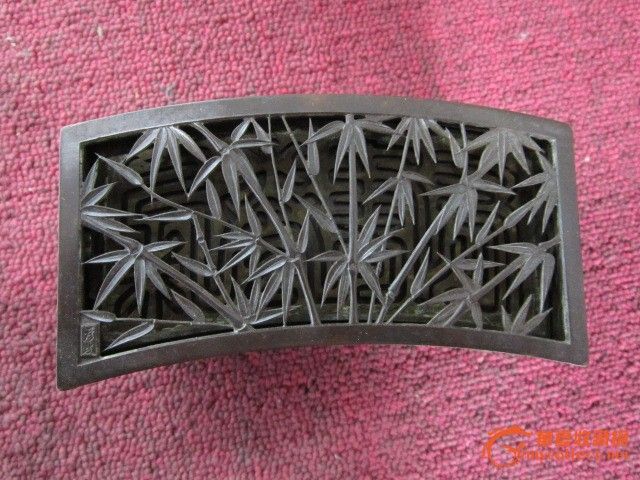 名家手工雕刻竹叶香炉图片