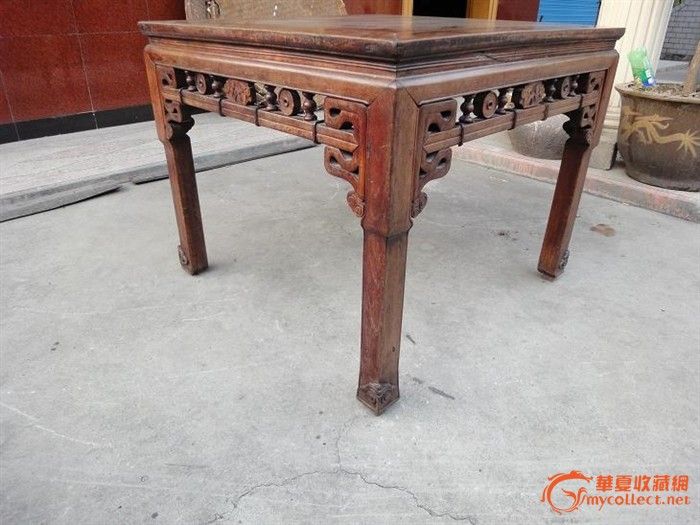 精美--红榉三弯腿灵芝脚大八仙桌_精美--红榉三