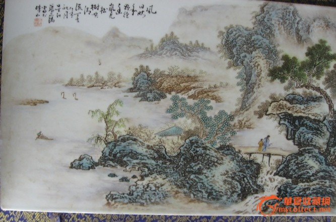 张志汤的山水瓷板画