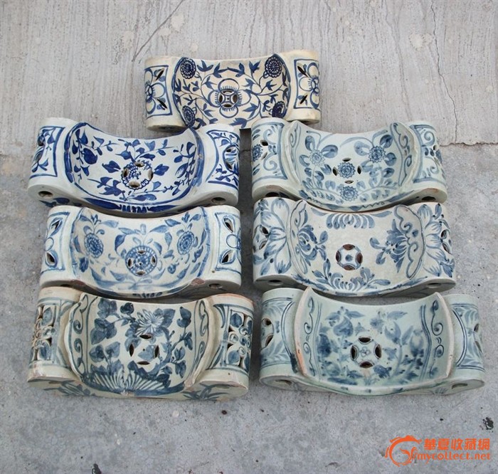 7只明代青花瓷枕1枪打