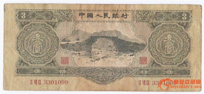 二版三元人民币