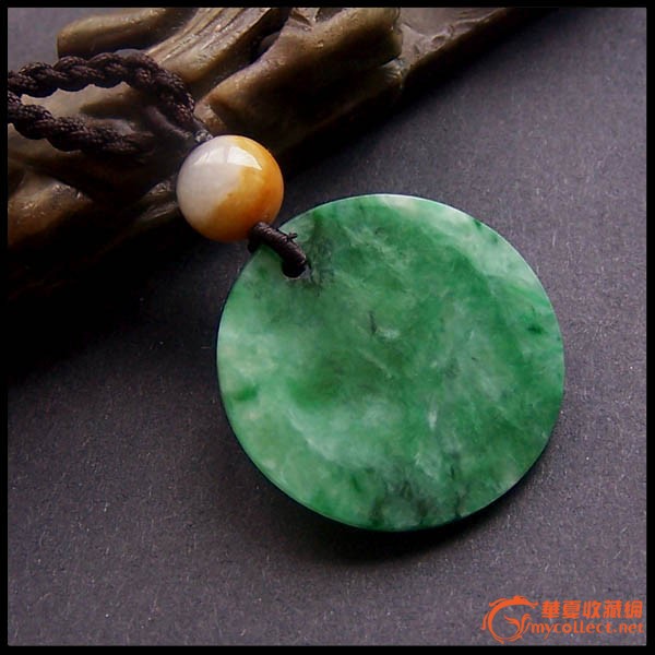 【晶晶】满翠绿·翡翠圆牌-9825