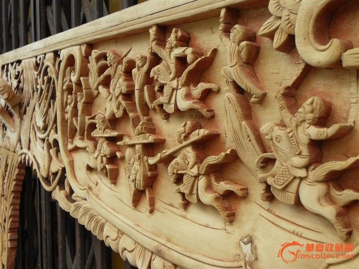 雕龙画凤 刀马人物床板-雕龙画凤 刀马人物床板