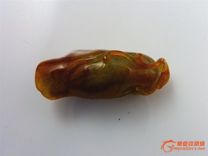 【翠玉阁】老坑冰种黄皮巧雕英明神武(鹦鹉)送