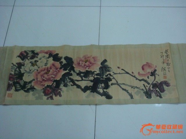 青岛著名画家宫滨汀精品牡丹图_青岛著名画家