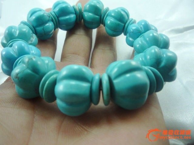 完美绿松石南瓜珠手链_完美绿松石南瓜珠手链价格_完美绿松石南瓜珠手链图片_来自藏友收藏一条龙_玉器_地摊交易_华夏收藏网 cang.com