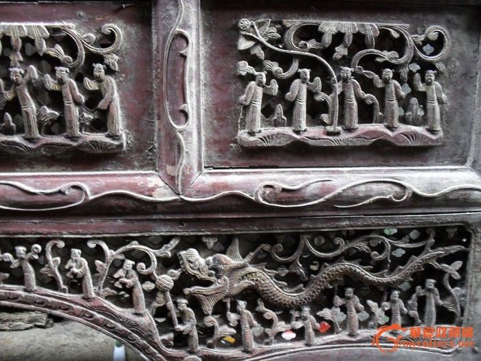 清雍正一品高官人物故事花楣床一套_清雍正一