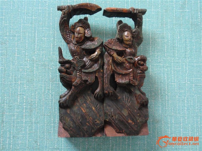 樟木天兵天将一对