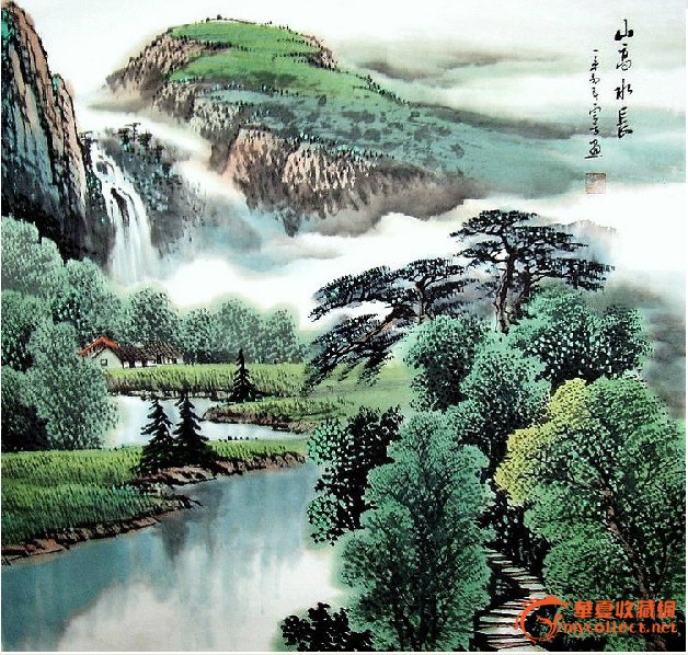 四尺斗方国画山水画g01