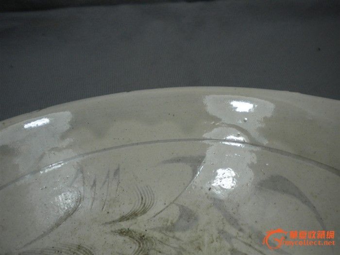 釉光一流的元代,扒村窑白釉蓖花大碗·· _釉