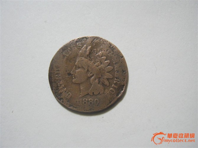 1880年美国带印的安头像的老铜币底价转_188