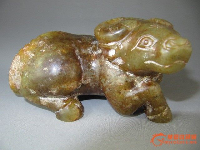 老玉古玉 老河墨玉 生肖羊 洋洋得意 摆件 手把