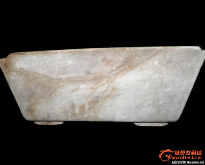 汉白玉石盆.