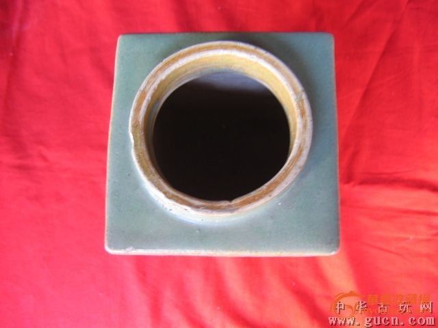 清代方形绿釉茶叶罐(包老)图片