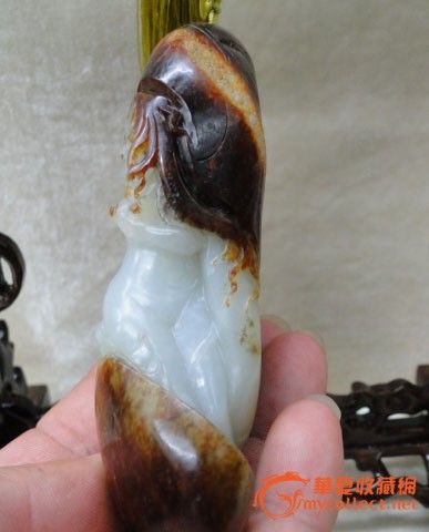 和田籽料 美女 手把件-和田籽料 美女 手把件价