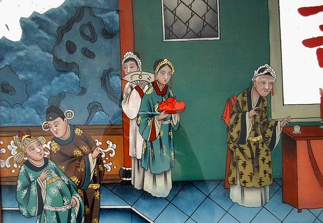 清代郭子仪拜寿人物玻璃画