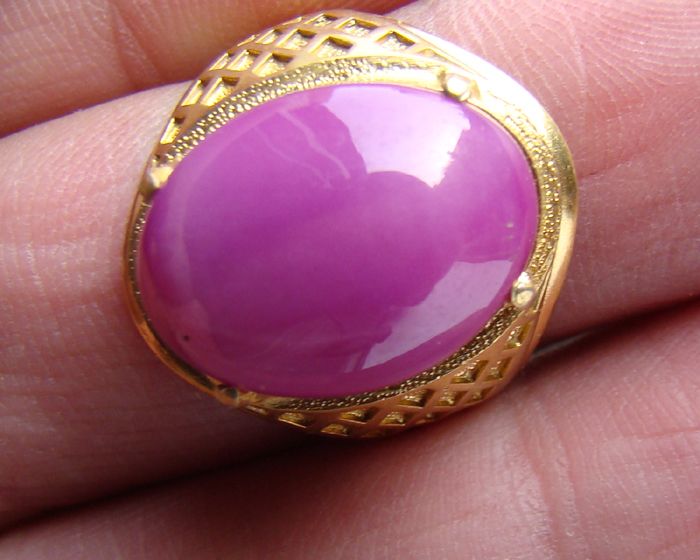 缅甸天然星光红宝石戒面